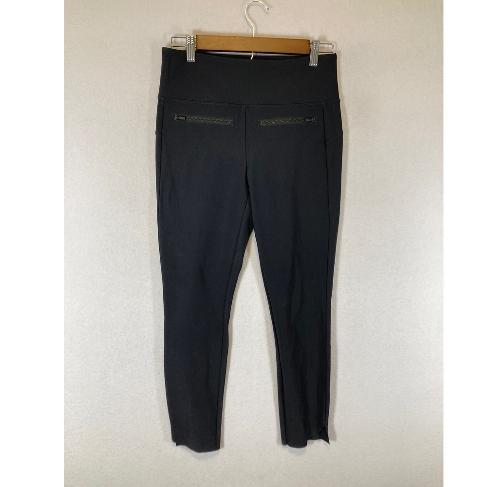 Athleisure Athleta Women Small Black High Rise Zipper Pocket Split Hem Leggings